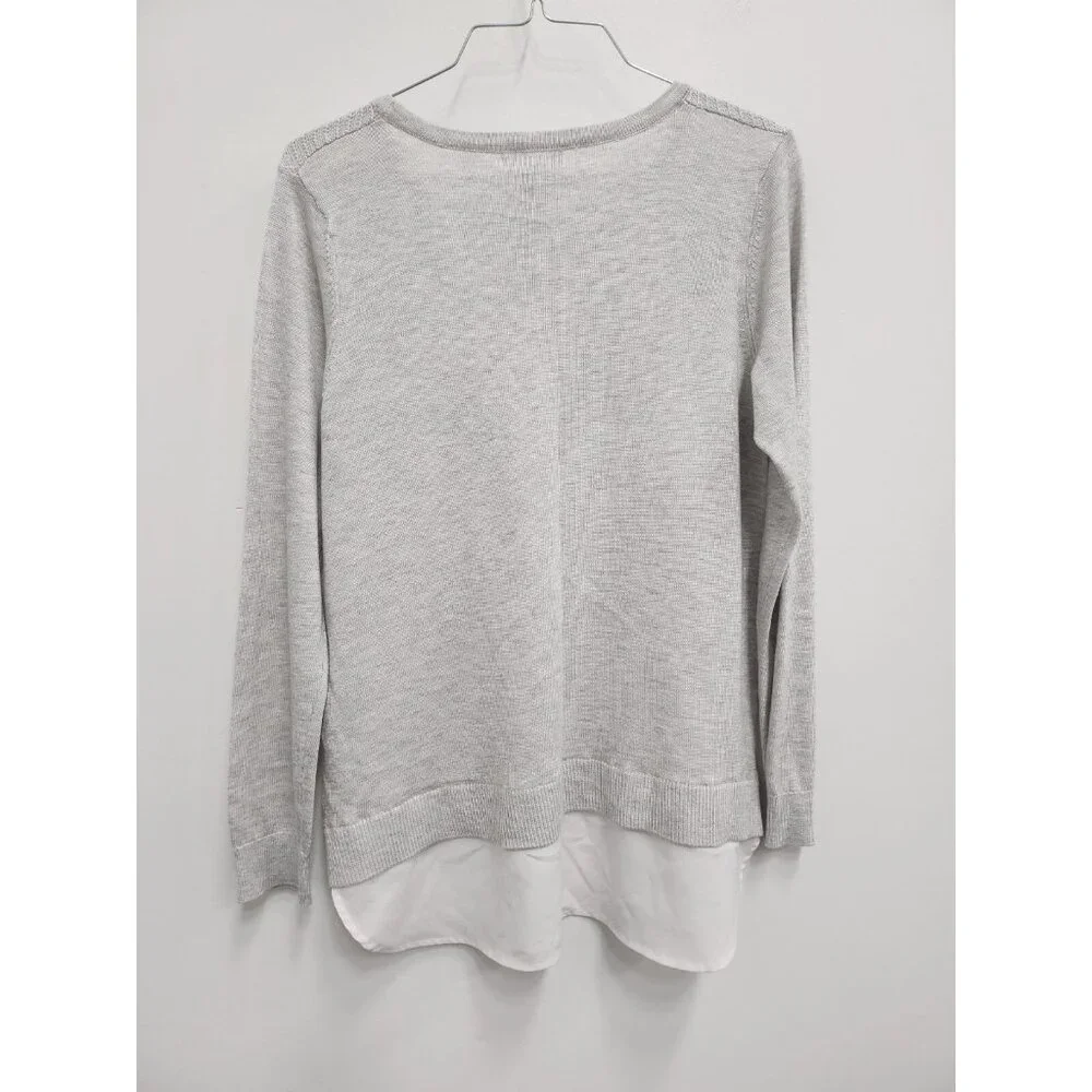 Calvin Klein Womens‎ Sweater  Small Gray Long Sleeve Shirt Hem Pullover Preppy - Picture 8 of 9